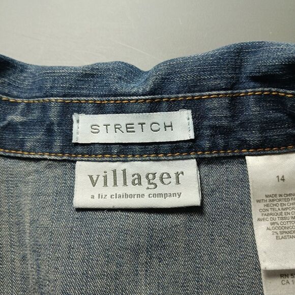 Liz Claireborne Villager Stretch Denim Jacket Women's 14. Five Pockets.......... - Picture 5 of 10